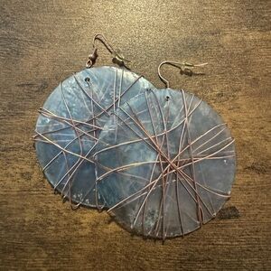 Round Rose gold wire Earrings